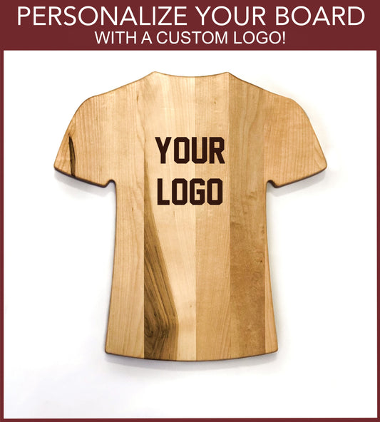 Tabla de cortar personalizada estilo camiseta | Añade tu nombre y número | Añade un mensaje especial | Añade un logo personalizado