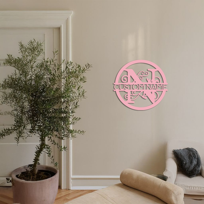 Personalized Monogram Metal Wall Art – Custom Initial & Name Round Sign - KAFGP147 - Tampa Home & Garden Store