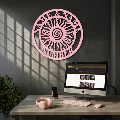 Personalized Sun Spiral Metal Wall Art – Custom Name & Number Outdoor Decor - KAFGP129 - Tampa Home & Garden Store