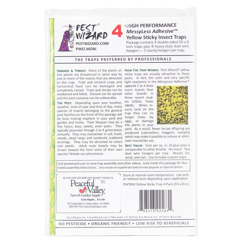 Pest Wizard Yellow Sticky Card Trap, Large 4-Pack - Tampa Home & Garden Store