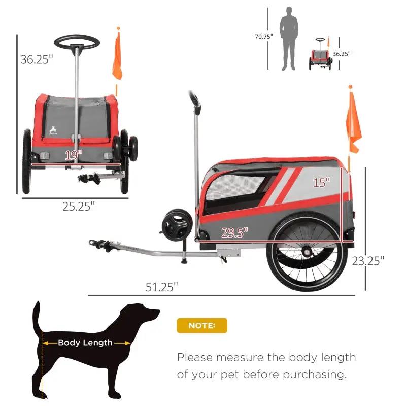 Pet Bike Trailer 2-in-1 Travel Stroller - Tampa Home & Garden Store