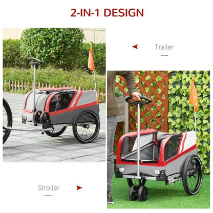Pet Bike Trailer 2-in-1 Travel Stroller - Tampa Home & Garden Store