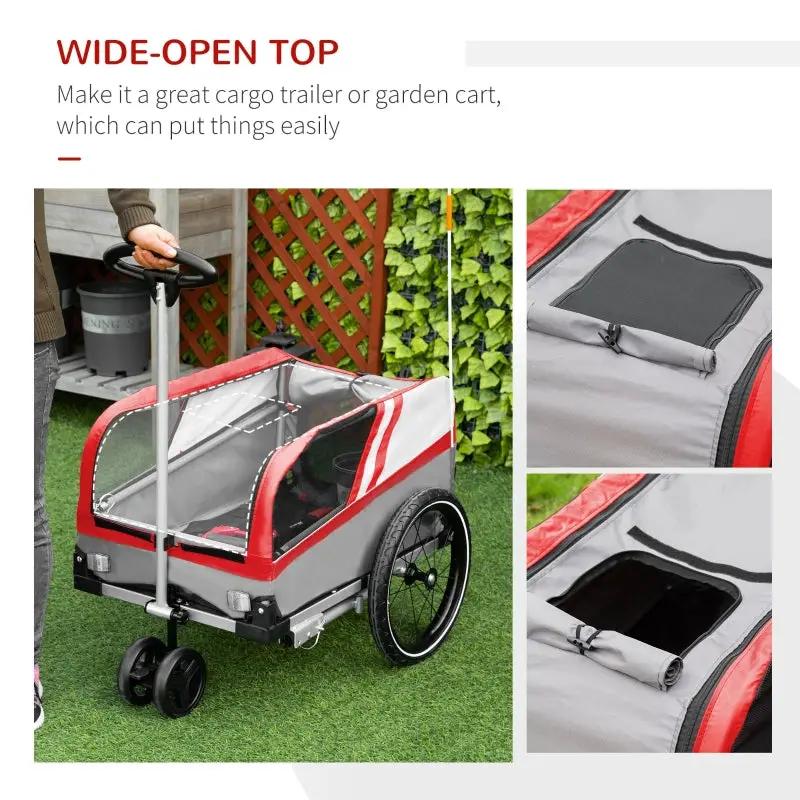Pet Bike Trailer 2-in-1 Travel Stroller - Tampa Home & Garden Store