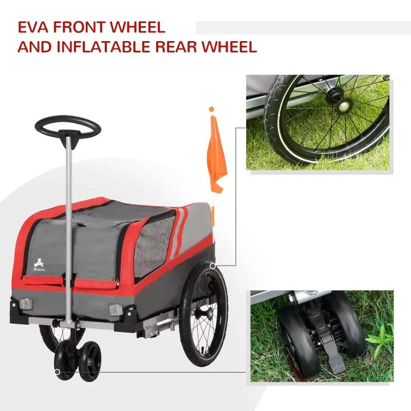 Pet Bike Trailer 2-in-1 Travel Stroller - Tampa Home & Garden Store