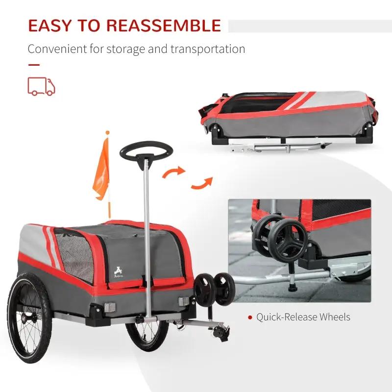 Pet Bike Trailer 2-in-1 Travel Stroller - Tampa Home & Garden Store