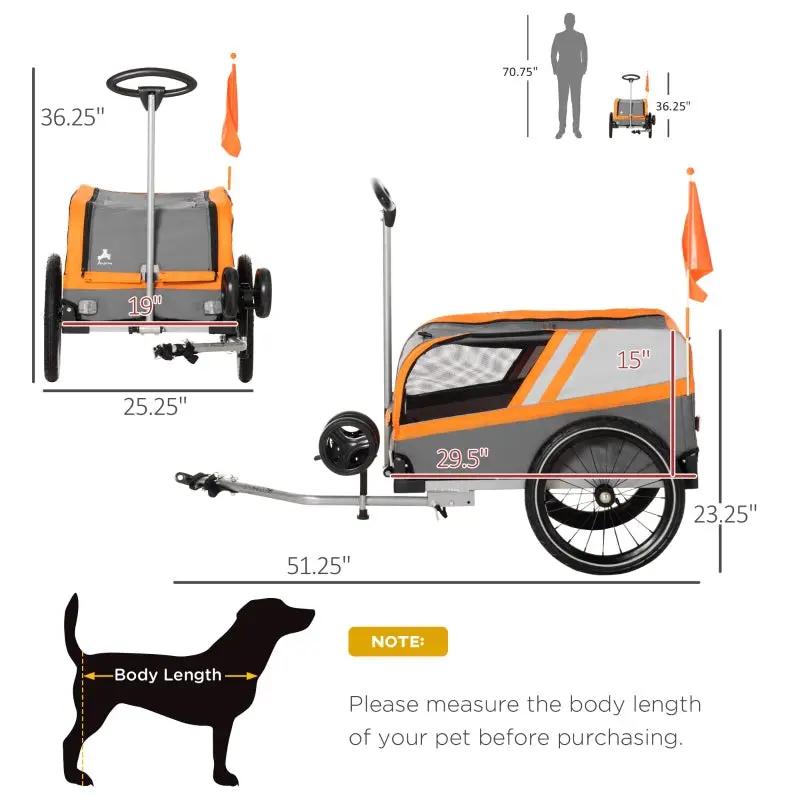Pet Bike Trailer 2-in-1 Travel Stroller - Tampa Home & Garden Store