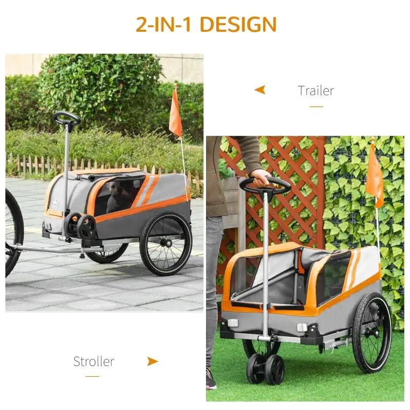 Pet Bike Trailer 2-in-1 Travel Stroller - Tampa Home & Garden Store