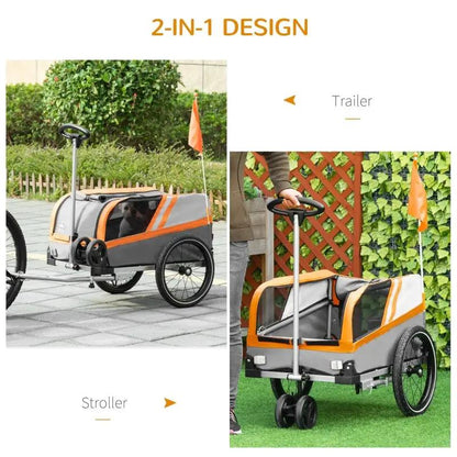 Pet Bike Trailer 2-in-1 Travel Stroller - Tampa Home & Garden Store