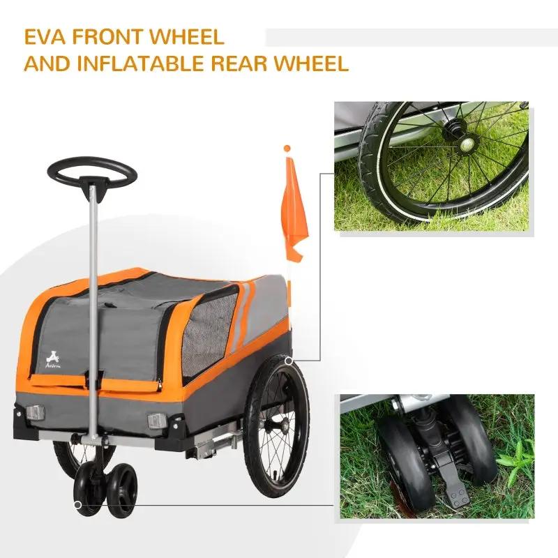 Pet Bike Trailer 2-in-1 Travel Stroller - Tampa Home & Garden Store