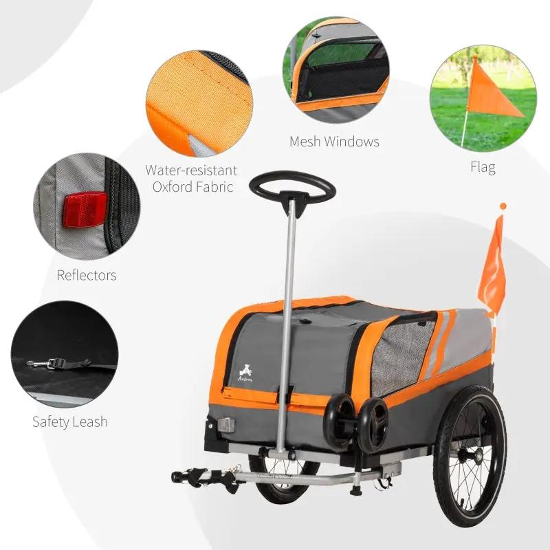 Pet Bike Trailer 2-in-1 Travel Stroller - Tampa Home & Garden Store