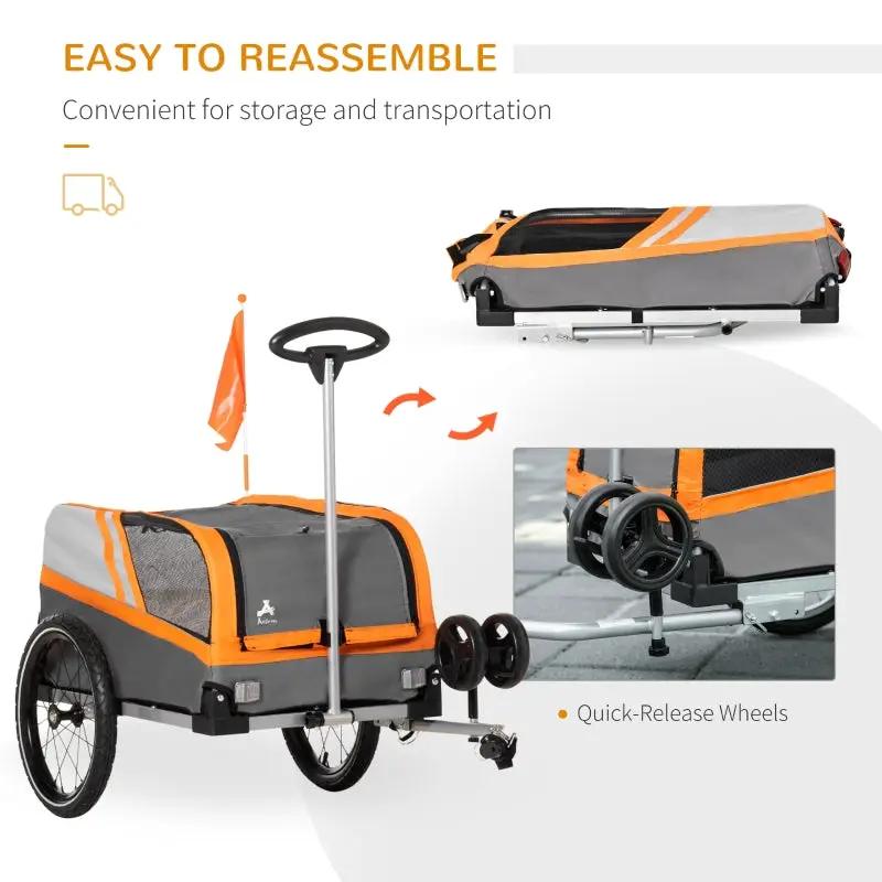 Pet Bike Trailer 2-in-1 Travel Stroller - Tampa Home & Garden Store