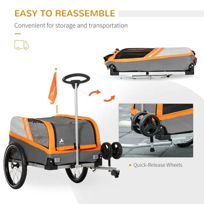 Pet Bike Trailer 2-in-1 Travel Stroller - Tampa Home & Garden Store