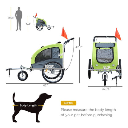 Pet Dog Bicycle Trailer Jogger with Suspension - Tampa Home & Garden Store