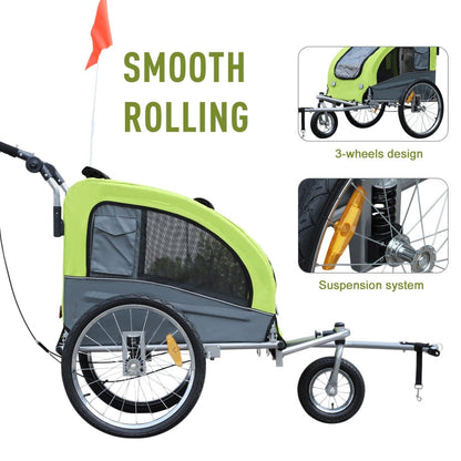 Pet Dog Bicycle Trailer Jogger with Suspension - Tampa Home & Garden Store
