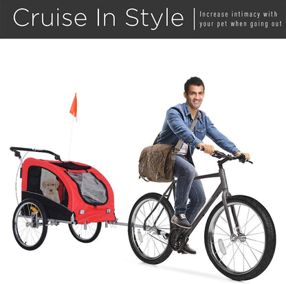Pet Dog Bicycle Trailer Jogger with Suspension - Tampa Home & Garden Store