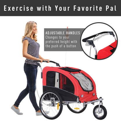 Pet Dog Bicycle Trailer Jogger with Suspension - Tampa Home & Garden Store