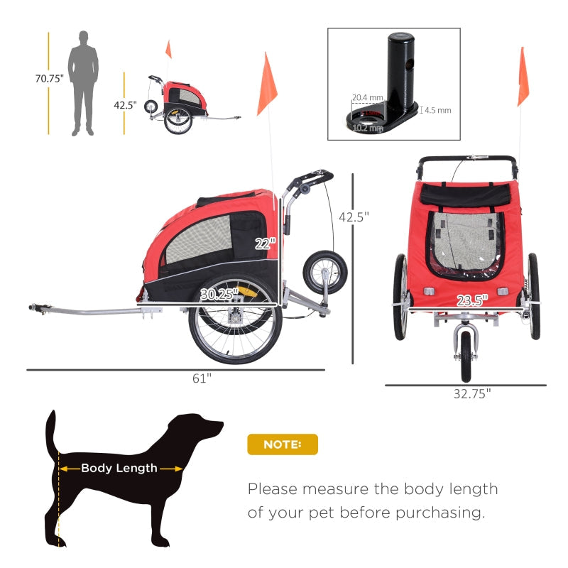 Pet Dog Bicycle Trailer Jogger with Suspension - Tampa Home & Garden Store