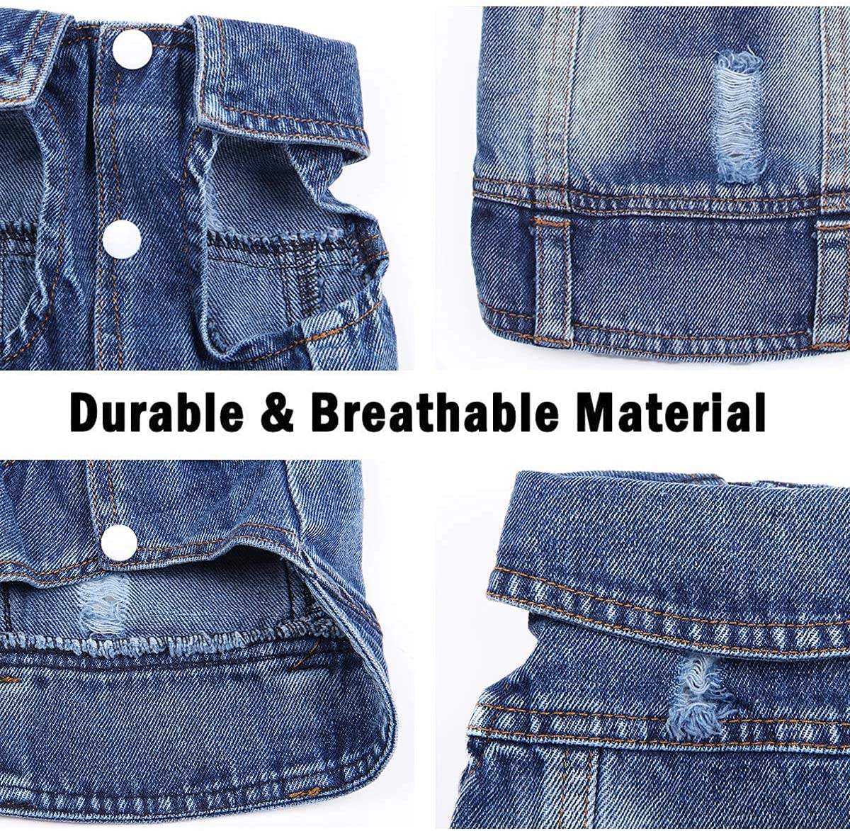 Pet Dog Cat Blue Denim Jeans Jacket Coat Vest - Tampa Home & Garden Store