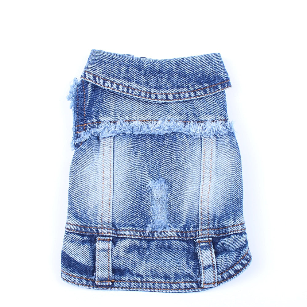 Pet Dog Cat Blue Denim Jeans Jacket Coat Vest - Tampa Home & Garden Store