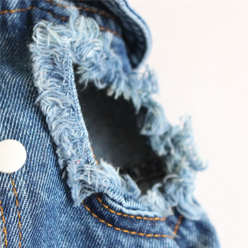 Pet Dog Cat Blue Denim Jeans Jacket Coat Vest - Tampa Home & Garden Store