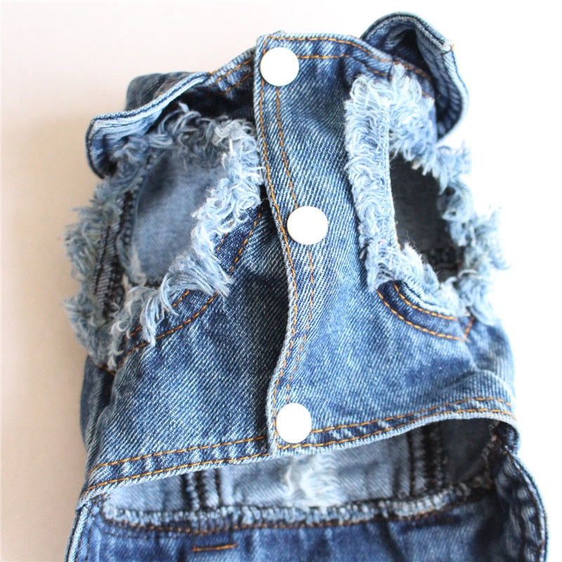 Pet Dog Cat Blue Denim Jeans Jacket Coat Vest - Tampa Home & Garden Store