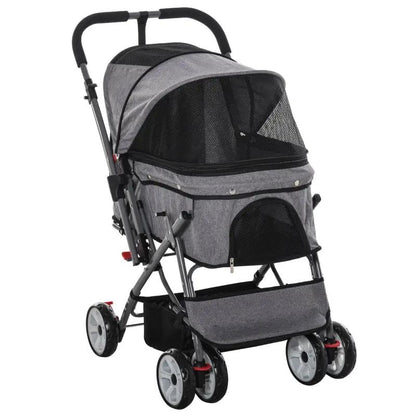 Pet Foldable Travel Carriage Stroller with Reversible Handle - Tampa Home & Garden Store