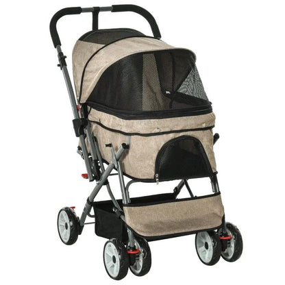 Pet Foldable Travel Carriage Stroller with Reversible Handle - Tampa Home & Garden Store
