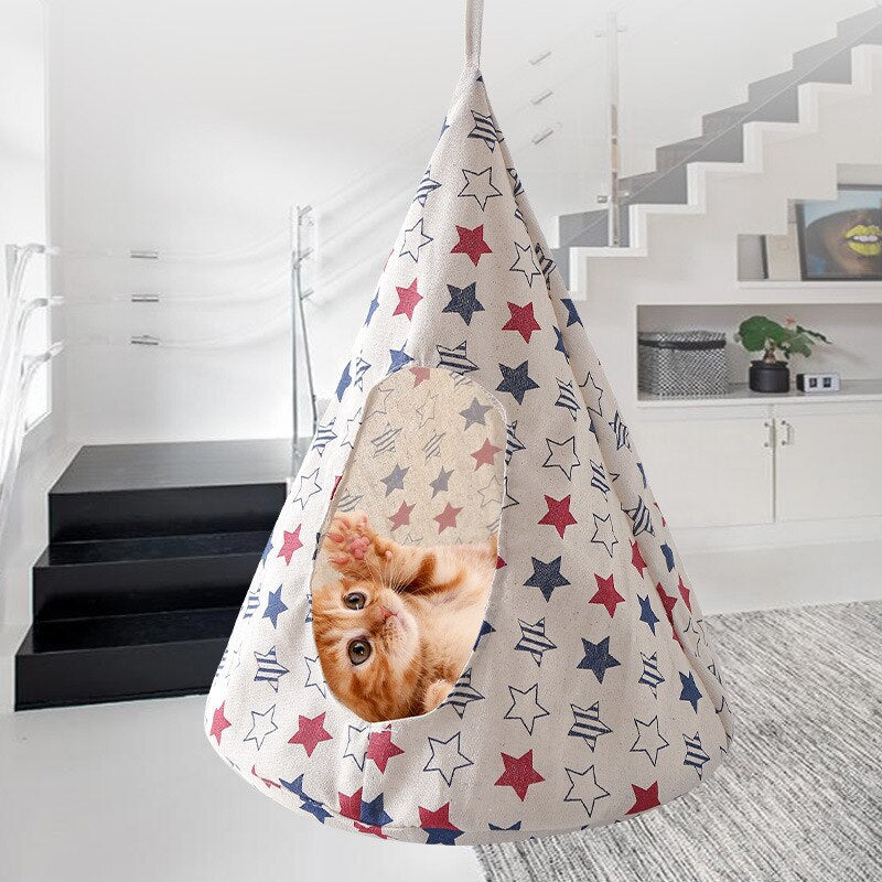 Pet Hammock With Printing Hanging for Kitten, Cat, Puppy and Dog - Tampa Home & Garden Store