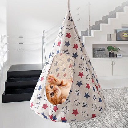 Pet Hammock With Printing Hanging for Kitten, Cat, Puppy and Dog - Tampa Home & Garden Store
