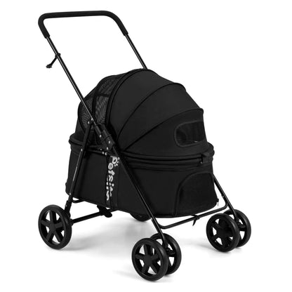 Foldable Pet Stroller for Small Dogs Brake