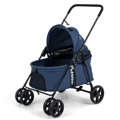 Foldable Pet Stroller for Small Dogs Brake