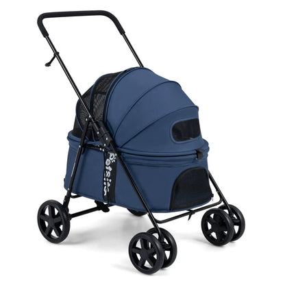 Foldable Pet Stroller for Small Dogs Brake