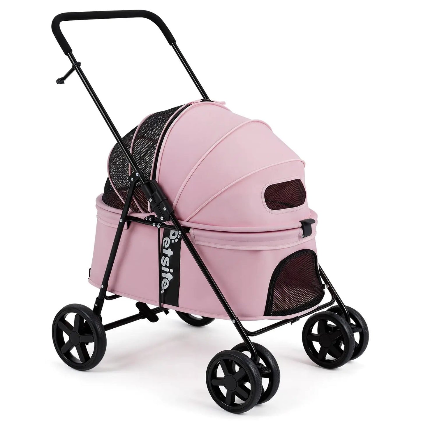 Foldable Pet Stroller for Small Dogs Brake