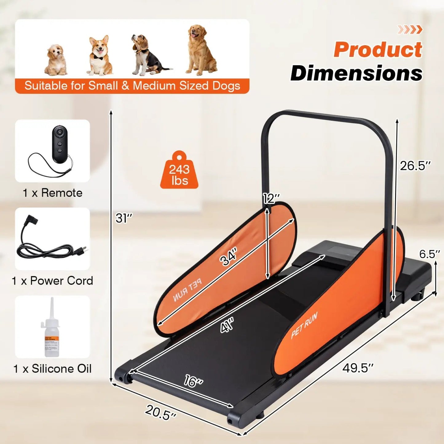 Dog Treadmill With LED Display and Speed Control