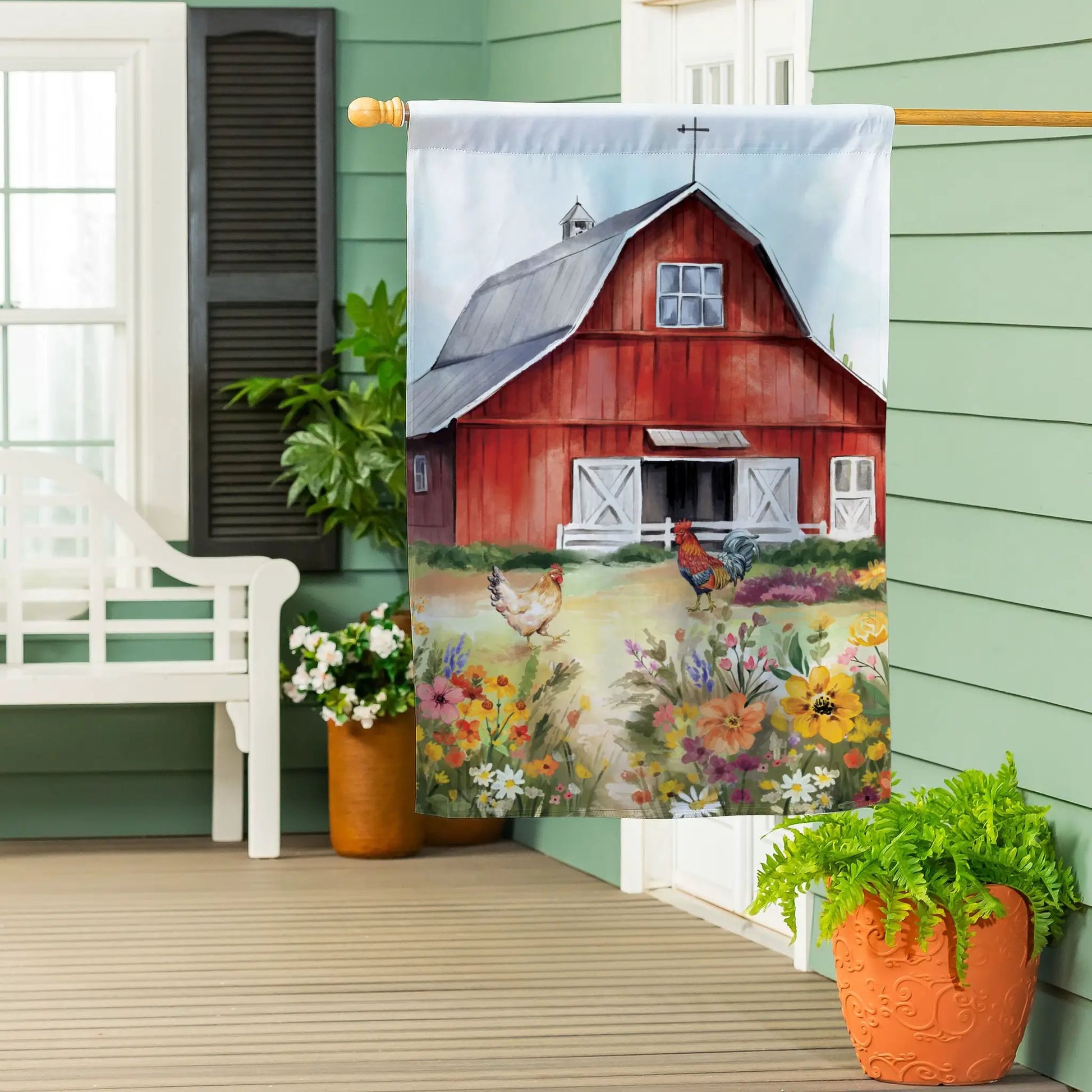 Petal & Plow Barn Suede House Flag - Tampa Home & Garden Store
