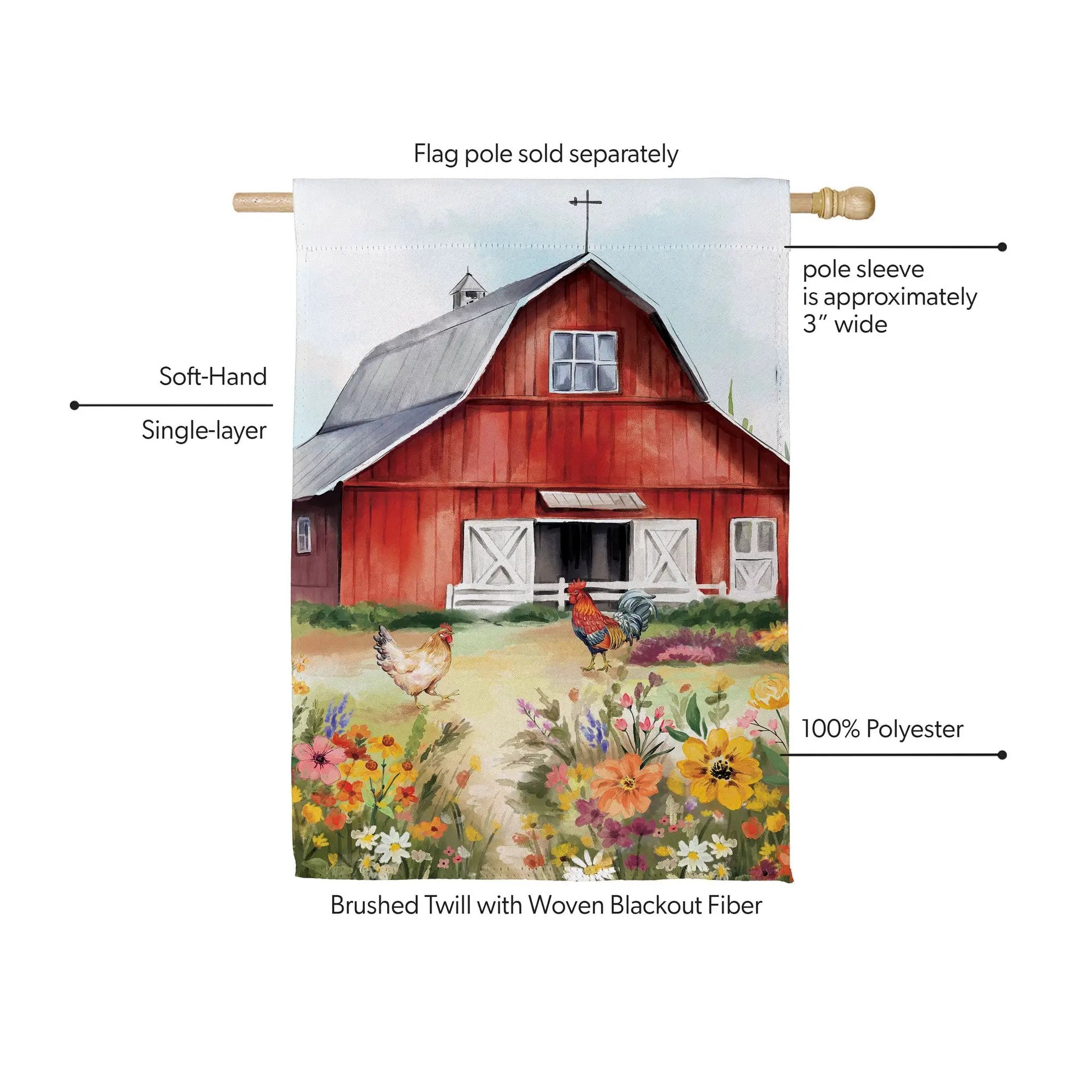 Petal & Plow Barn Suede House Flag - Tampa Home & Garden Store