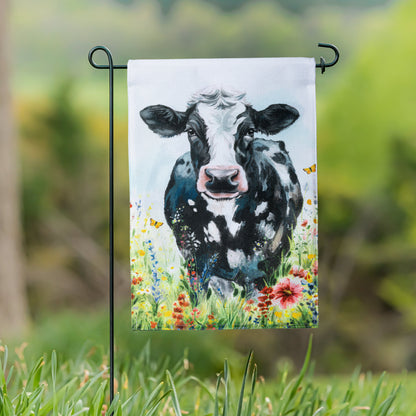 Petal & Plow Floral Cow Burlap Garden Flag - Tampa Home & Garden Store