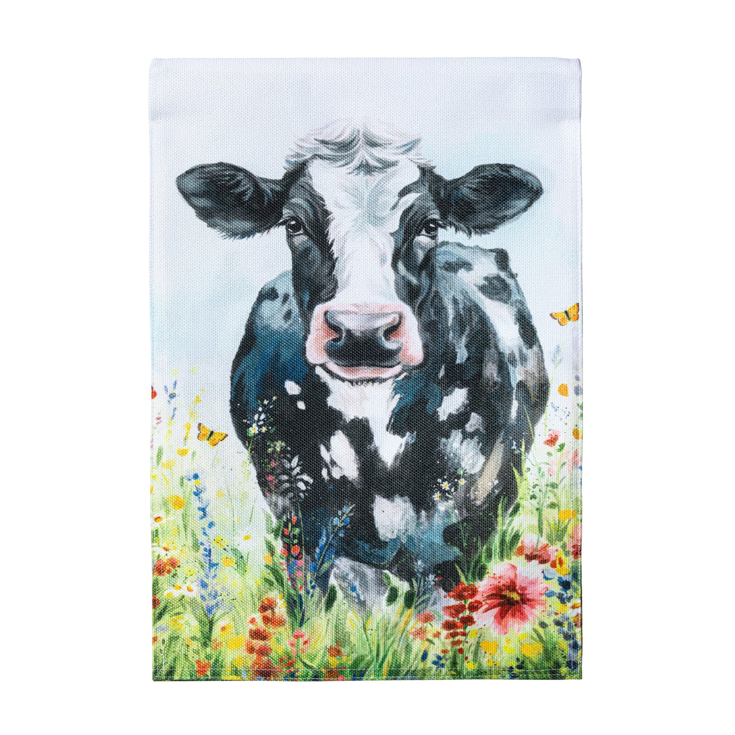 Petal & Plow Floral Cow Burlap Garden Flag - Tampa Home & Garden Store