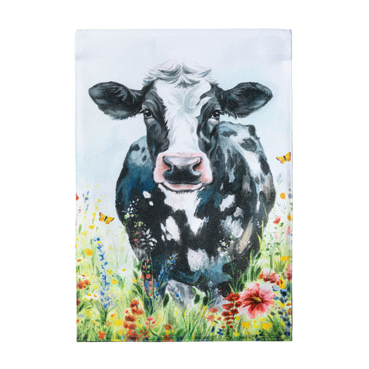 Petal & Plow Floral Cow Burlap Garden Flag - Tampa Home & Garden Store
