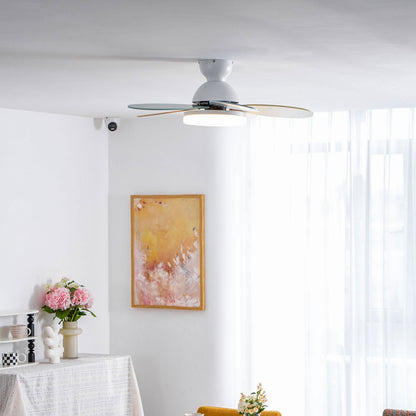 Petal-Shaped Moktan Sabai ceiling fan with LED light and remote, white finish, DC motor on Tampa Home & Garden Store