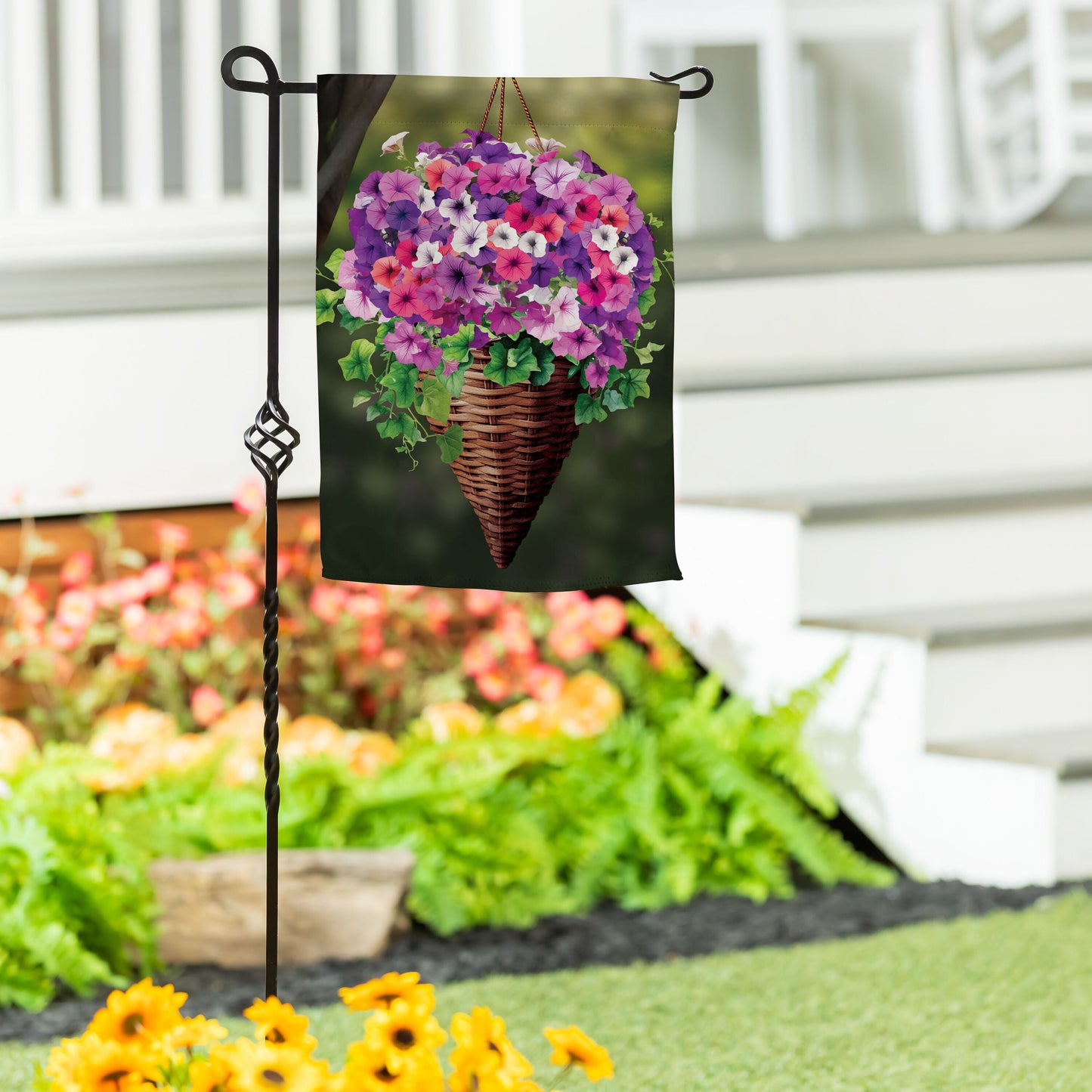 Petunia Basket Suede Garden Flag - Tampa Home & Garden Store