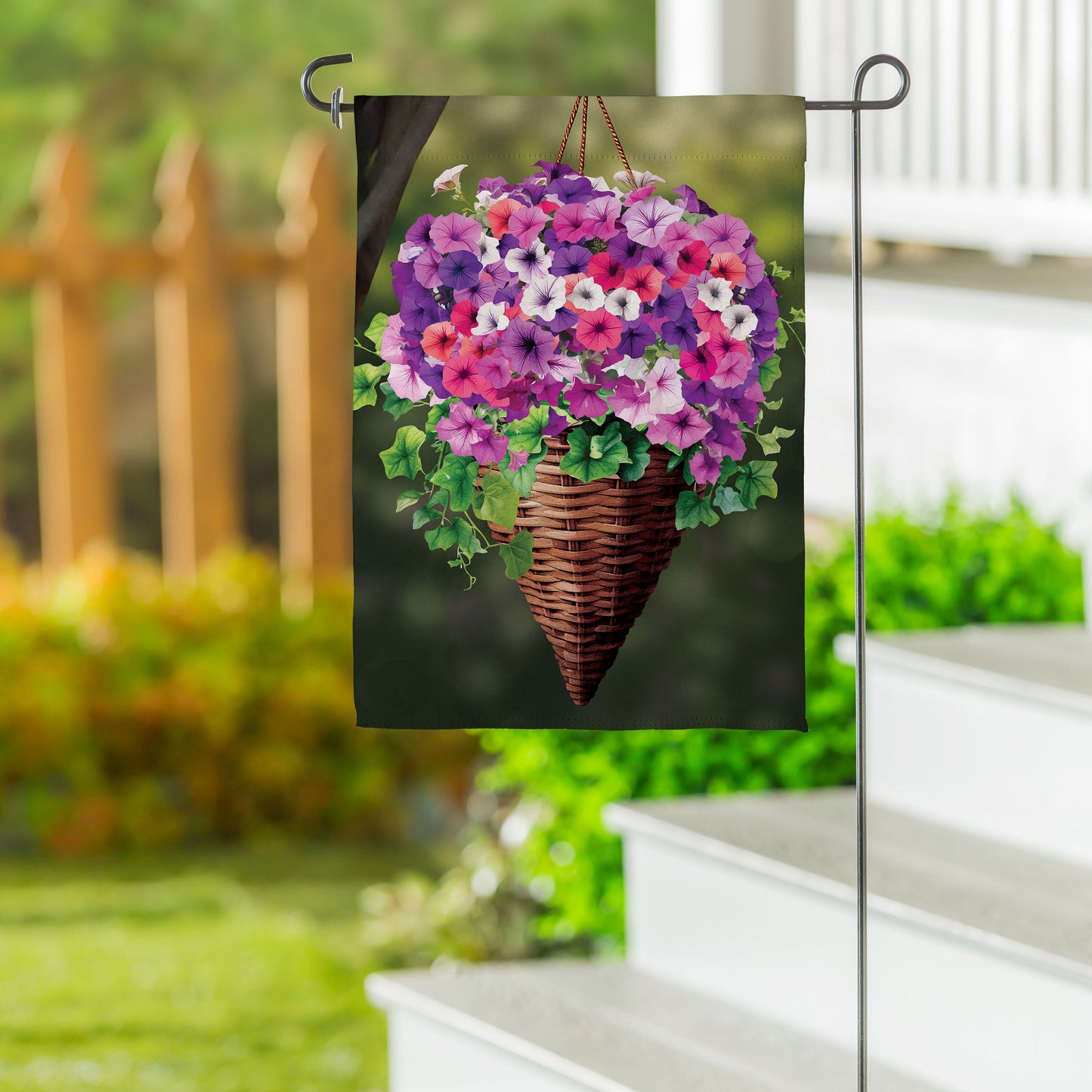 Petunia Basket Suede Garden Flag - Tampa Home & Garden Store