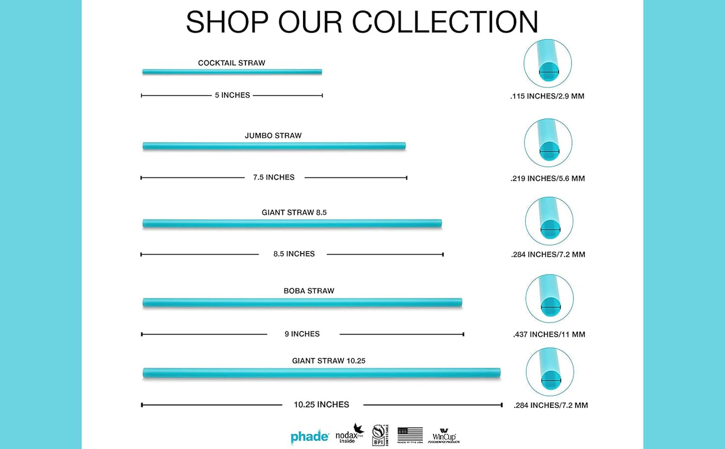 Phade Jumbo Straws – Eco-Friendly, Durable, and Compostable - Tampa Home & Garden Store