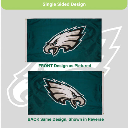Philadelphia Eagles Single Sided Estate Flag with 2 Grommets, 3'x5' - Tampa Home & Garden Store