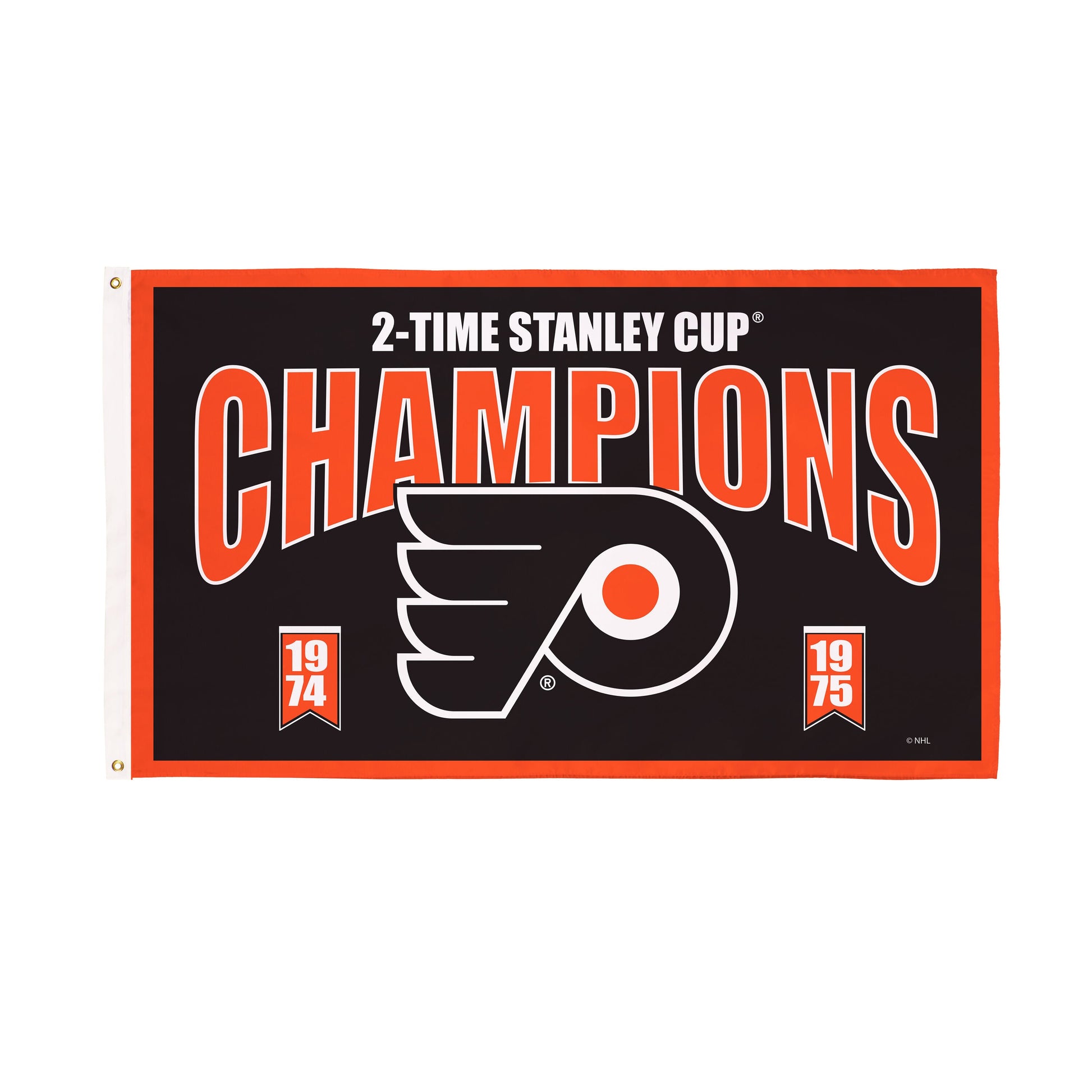 Philadelphia Flyers Single Sided Flag w/ 2 Grommets, 3'x5' Multi Win Flag - Tampa Home & Garden Store