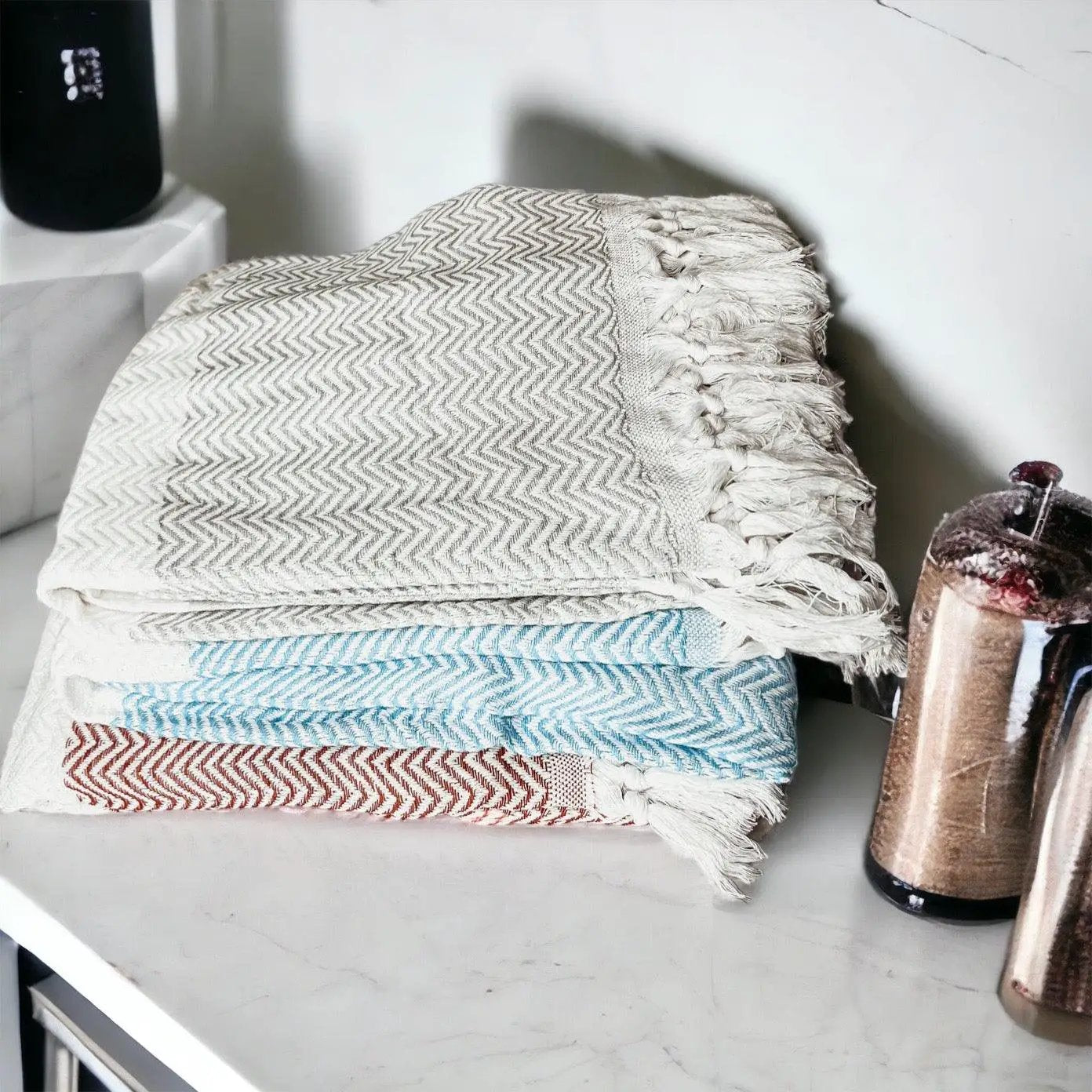 Chevron Towel 200 GSM Turkish Cotton Oversized
