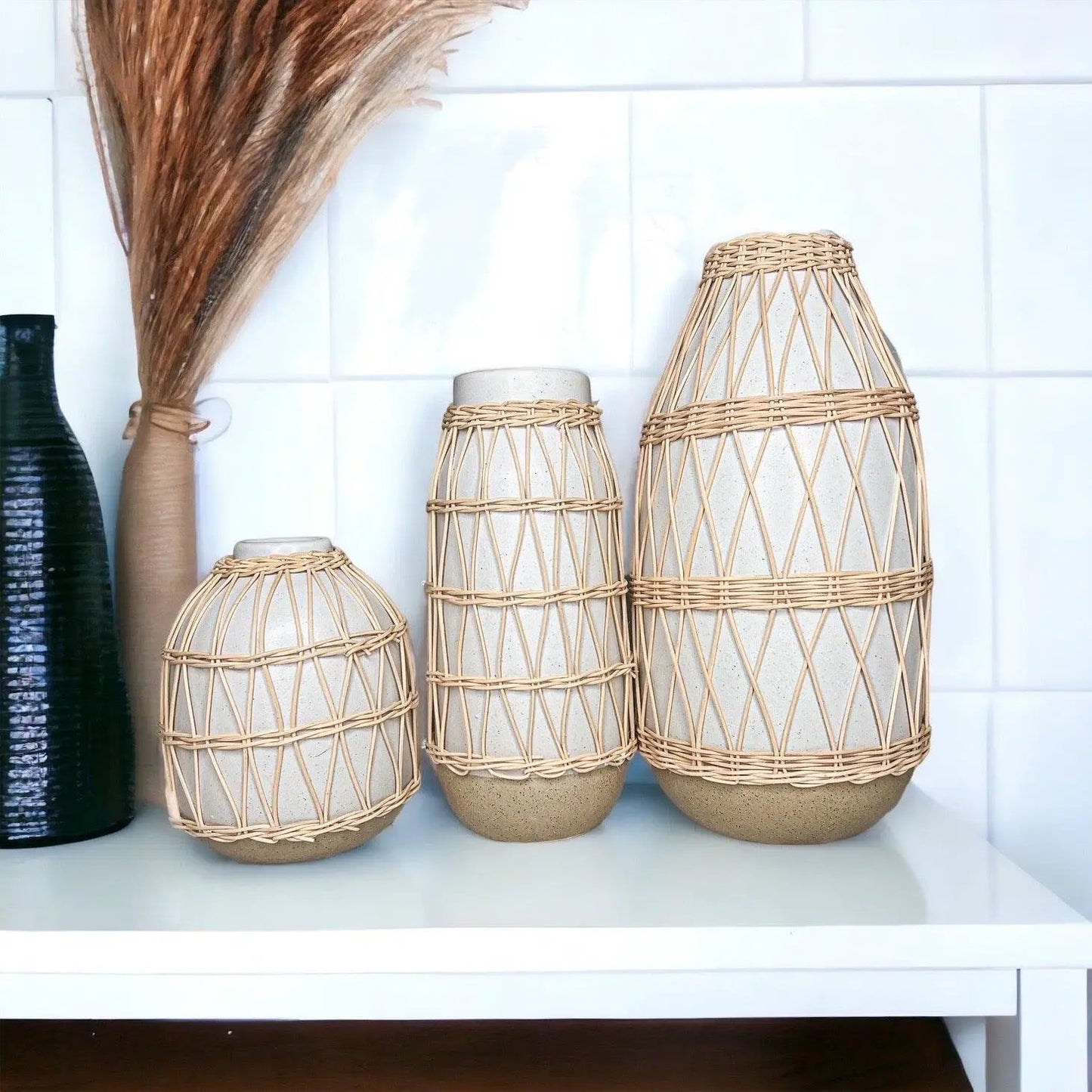 Madison Willow Vase Set for Home Decor and Style