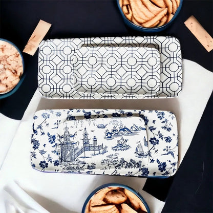 Chinoiserie Serving Set in Blue and White 4 Piece
