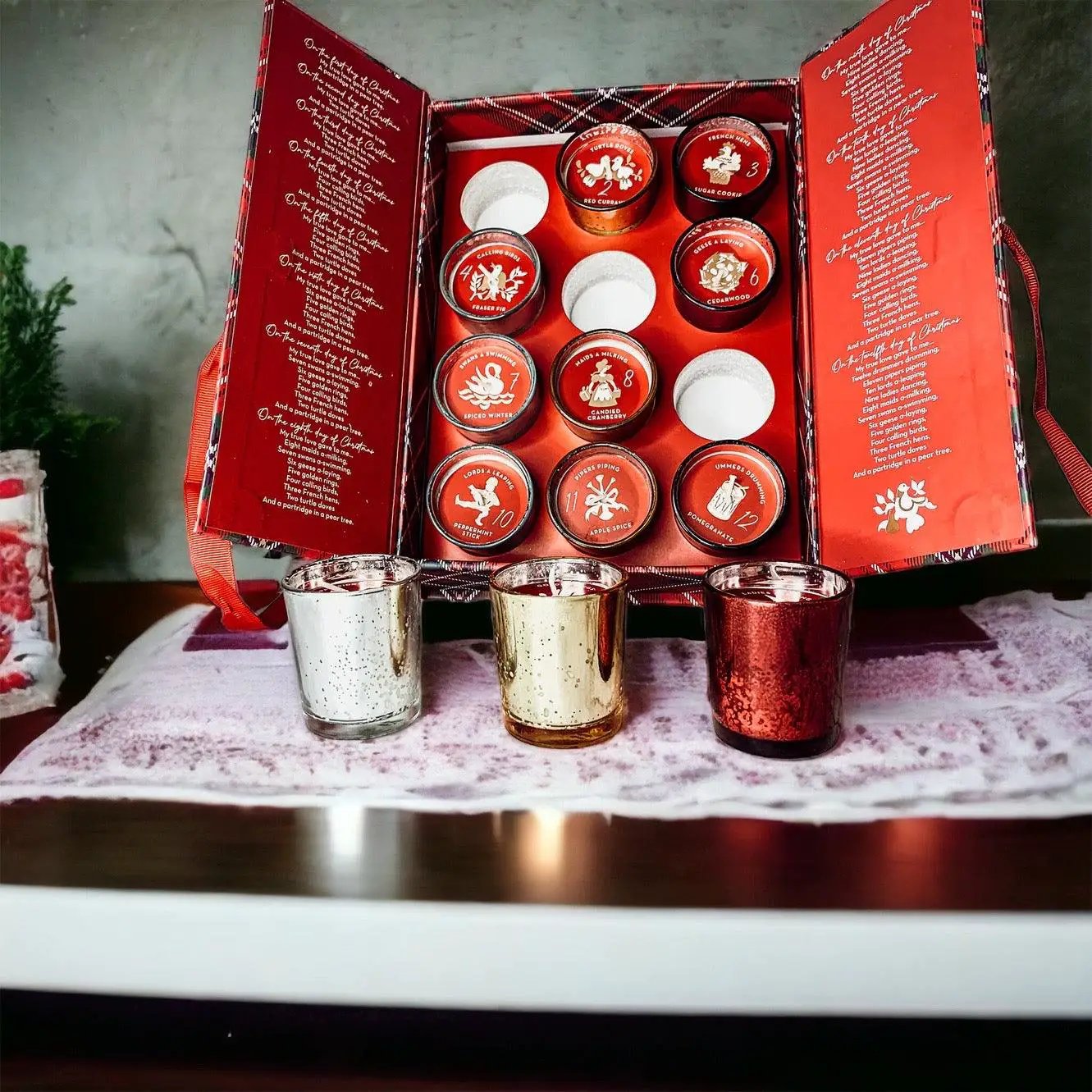 Advent Candle Set With Scented Candles Gift Box