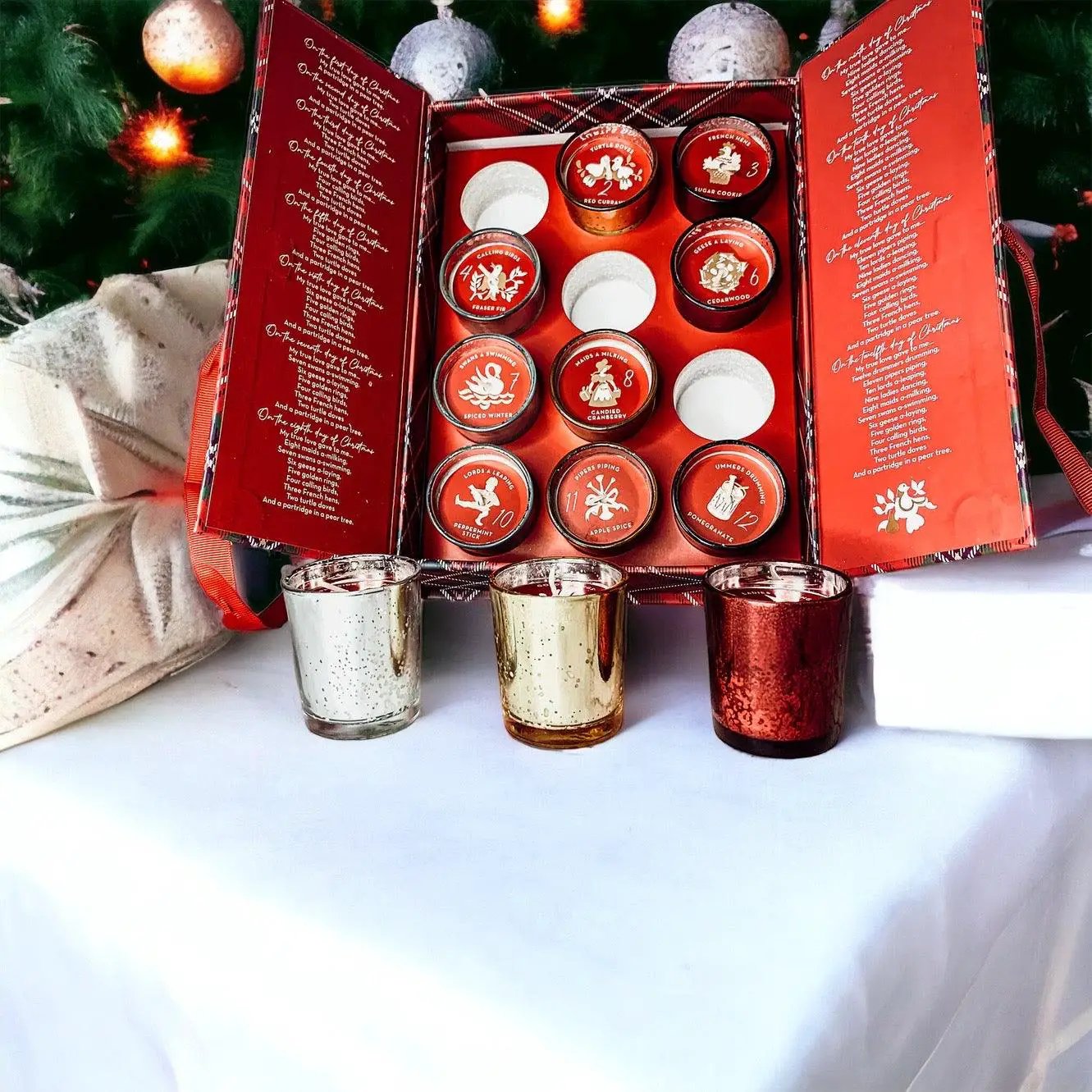 Advent Candle Set With Scented Candles Gift Box
